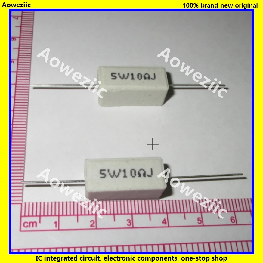 

10Pcs RX27 Horizontal cement resistance 5W 10 ohm 10R 10RJ 5W10RJ Ceramic Resistance precision 5% Power resistance