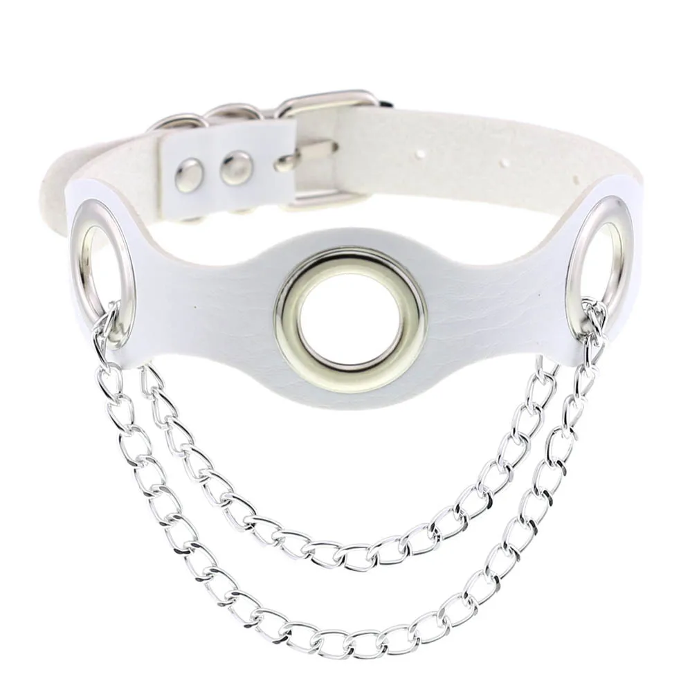 White Sexy Costumes of Leather Erotic Cat Eye Ears Half Face Mask Accessories for Women Collar Fetish Bdsm Bondage Flirt Sex Toy