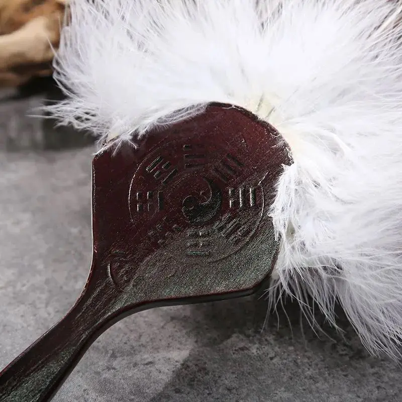 Handmade Ancient Style Folding Feather Fan, Zhuge Liang Feature Fan, Chinese Style, Integrated Lens, Handmade