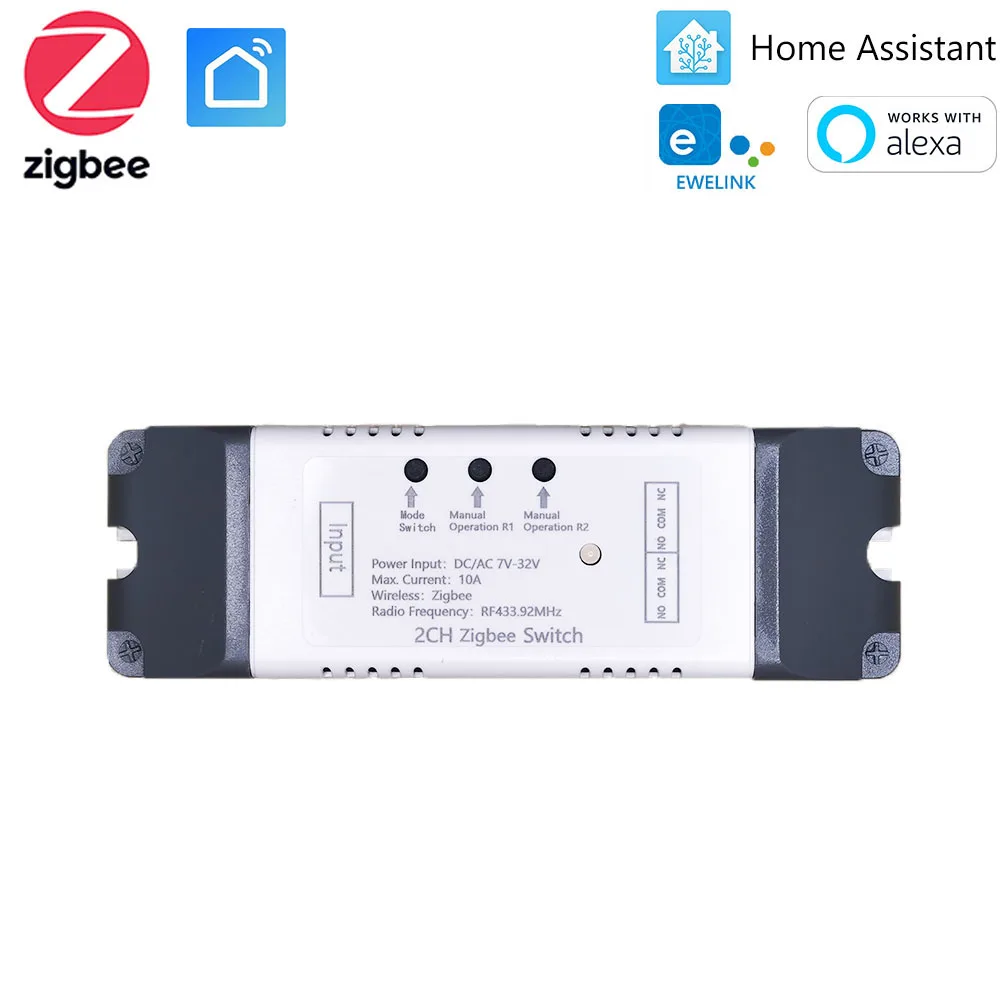 ZigBee Smart Inching Relay Switch,Motor Positive-Negative Rotating,Works With Philips Hue,SmartThings, Alexa,Tuya,Ewelink,ZHA