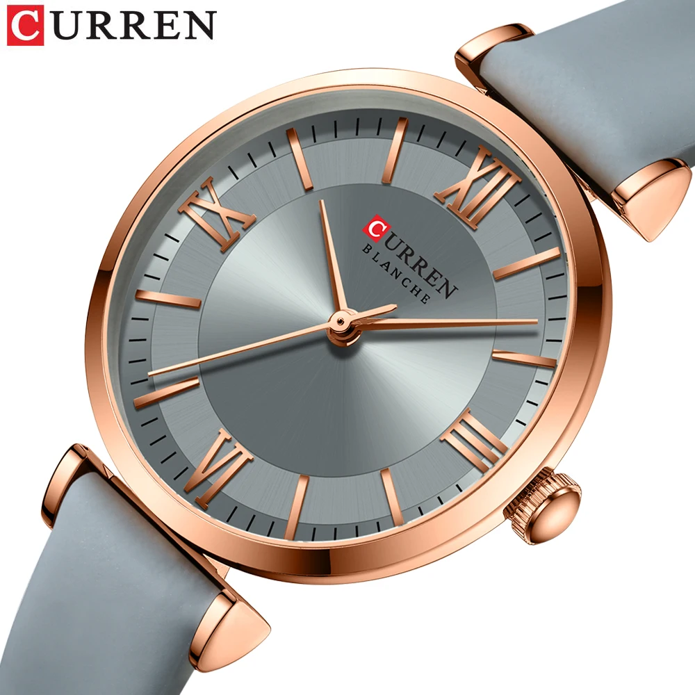 CURREN New Watches for Women Simple Quartz Ladies Wristwatches with Leather Strap Elegance Wrist Charm Timeless