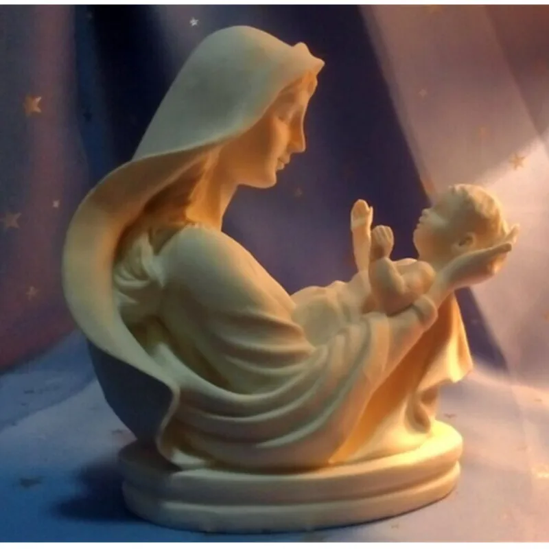 

MADONNA AND CHILD FIGURINE VIRGIN MARY HOLDING BABY JESUS STATUE CHRISTMAS DECORATIONS FOR HOME CHRISTMAS GIFT R812