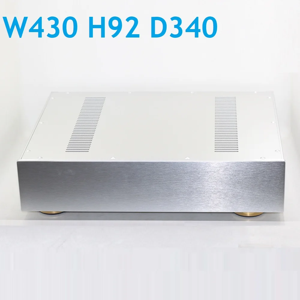 W430 H92 D340 Luxury Shell Aluminum Big Power Amplifier Chassis Class A Earphone Amp Case DIY PSU Hifi Audio Enclosure Headphone