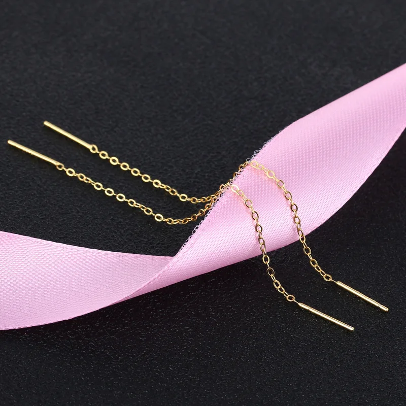 Stainless Steel Chain Tassel Threader Earrings for Women Girl
