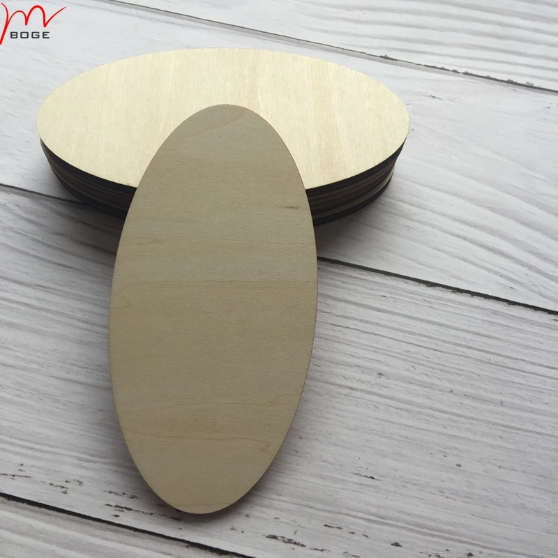 

50 pcsUnfinished Wood oval Rustic Wooden Cutout Home Decoration DIY Craft Supplies 12*6cm