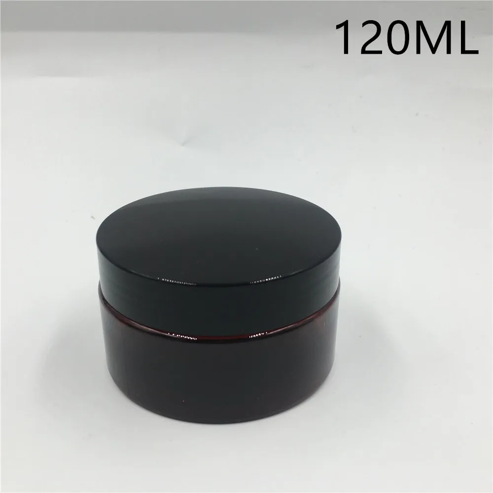 120g/ml Transparent brown Plastic Empty bottle Originales Refillable Lucifugal Cosmetic Cream Jars pink Gold lid flat Containers