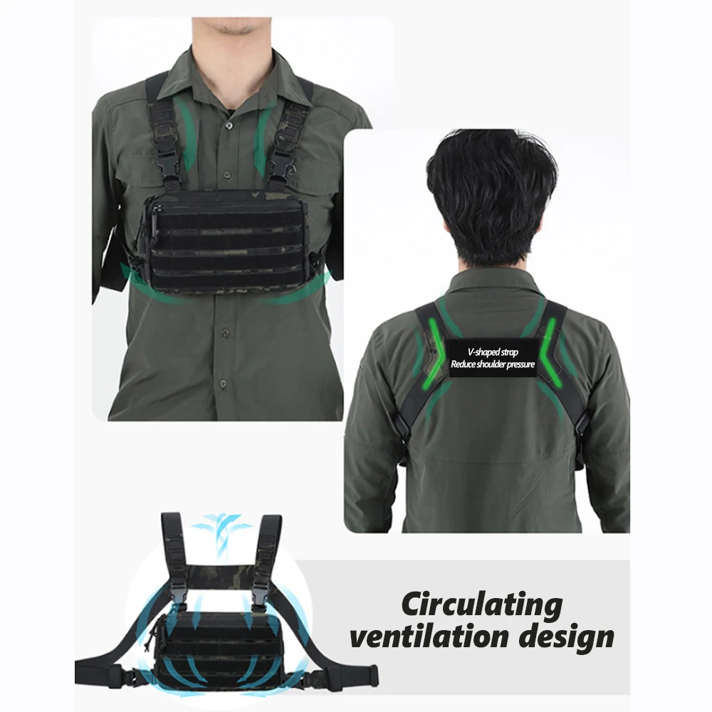 1000D Outdoor Sports  Vest 2024 New Bag CS Wargame Chest Rig Airsoft Magazine Holster Molle System Men Nylon Backpack EDC 전술 조끼