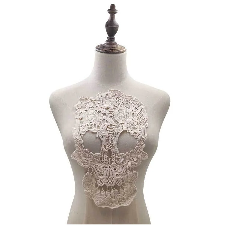 1 piece Skull milk silk embroidery cloth stickers DIY lace accessories water soluble lace corsage three-dimensional hollow