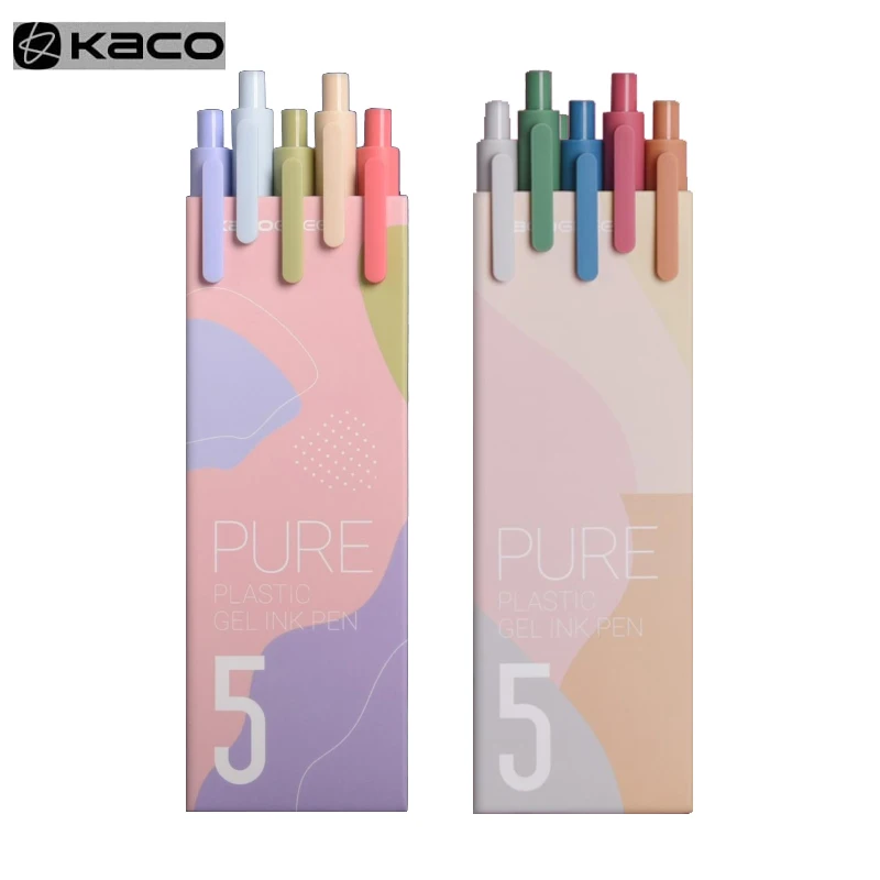 Kaco PURE Gel Pen 0.5MM Sign Pens Morandi Color ABS Material Colorful Ink Smoothing Writing for School Office Students For Gift