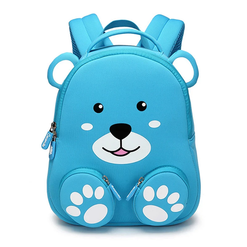 Cute 3D Blue Bear School Bags for Boys Lovely Animals Design Kids Girls Backpacks Children Students Book Bags Mochila Infantil