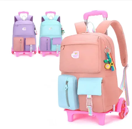 Mochila escolar con ruedas para niñas, bolsa con ruedas para niños