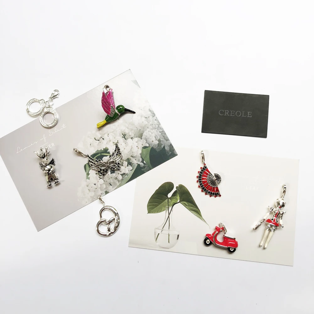 Nurse Strange Rabbit Motorcycle Mask Fan Handcuffs Cake Bird Necklace Pendant,2019 Jewelry 925 Sterling Silver Trendy Gift