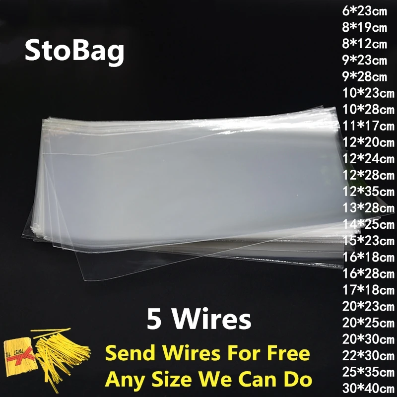 StoBag Clear Plastic Bag Flat Open Top For Candy Cookie Bread Food Opp Cake Gift Packaging Bags Wedding Party DIY Cello