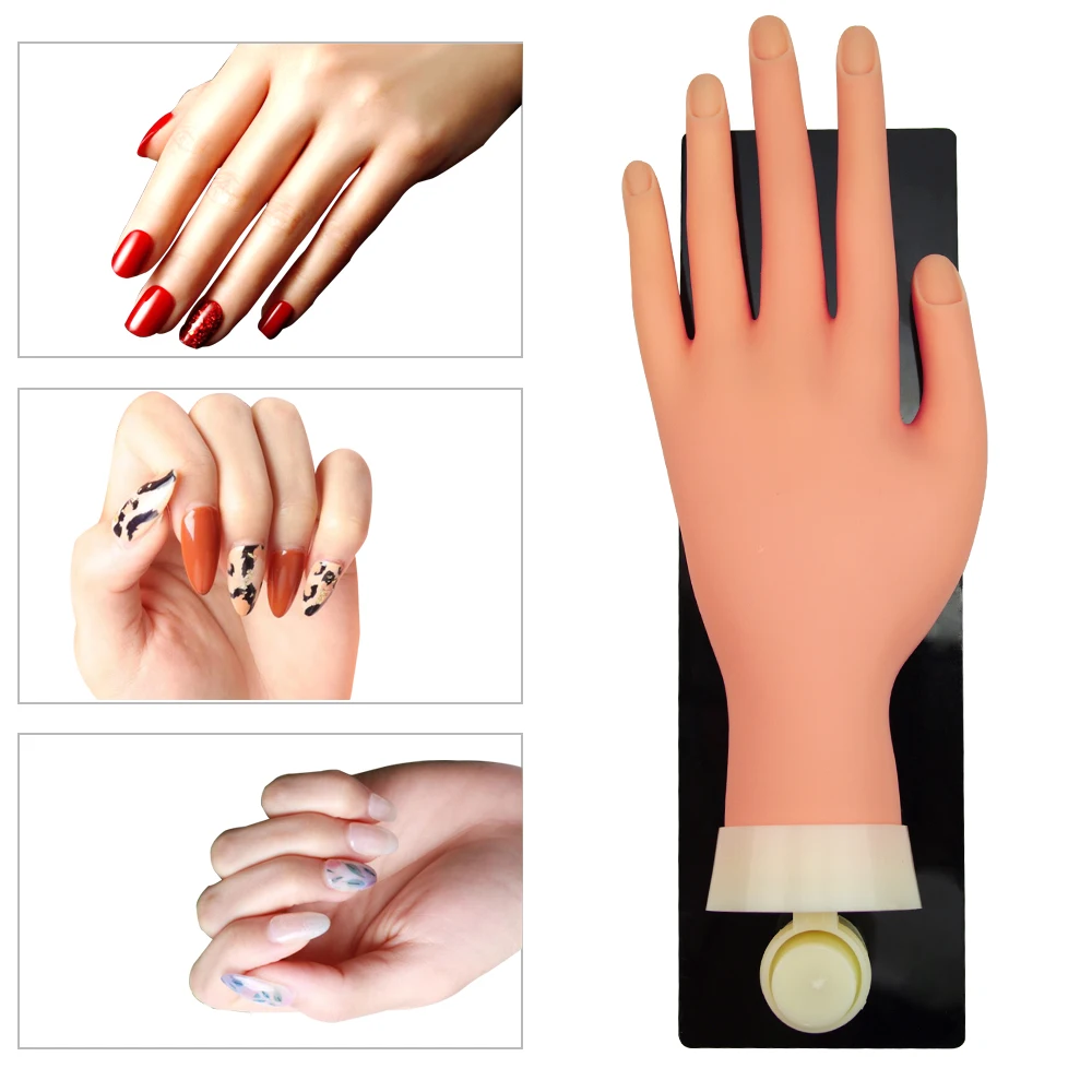 

Pro Practice Silicone Nail Art Hand Soft Training Display Model Hands Flexible Silicone Personal Salon Manicure Tools
