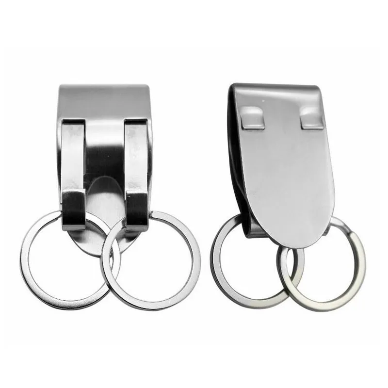 Edelstahl-Schlüsselanhänger, Sicherheitsclip, robuster Gürtel, Schlüsselclip, Gürtel, Schlüsselanhänger, 2, abnehmbare Schlüsselanhänger, Gürtel, Schlüsselhalter, Zubehör – Detail 8