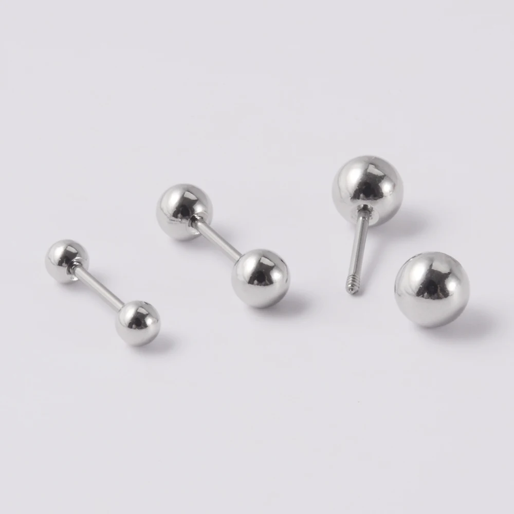 5PCS/Lot Stainless Steel Ear Tragus Cartilage Piercing Ball Earring Conch Ear Lobe Stud Helix Cartilage Piercing Body Jewelry