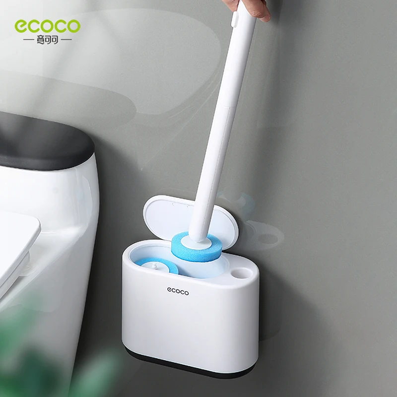 ECOCO-가정용 일회용 화장실 브러쉬, 벽걸이, 데드 코너없이 던져서 사용 가능, 청소 화장실 브러쉬, 욕실 액세서리