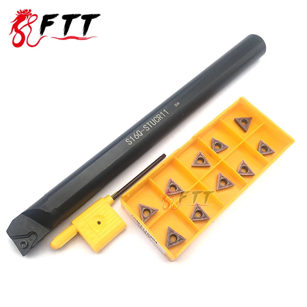 1 Máy Tính S16Q-STUCR11 Giá Đỡ Với 10 Chiếc TCMT110204 Chất Lượng Cao Carbide Dạng CNC 16MM Dao Cần Khoan Tiện Lnternal dụng Cụ Xoay