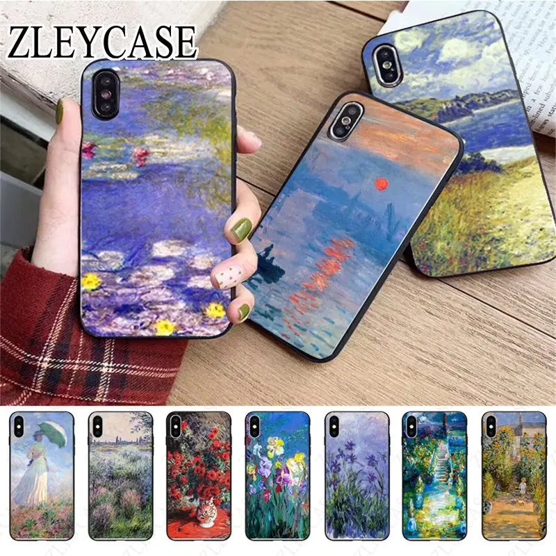 Claude Monet Impressionism Soft Phone Case For iphone 15pro 11pro 13pro 14pro 12pro xs max 7 8 XR 12mini 15plus 13mini SE cover