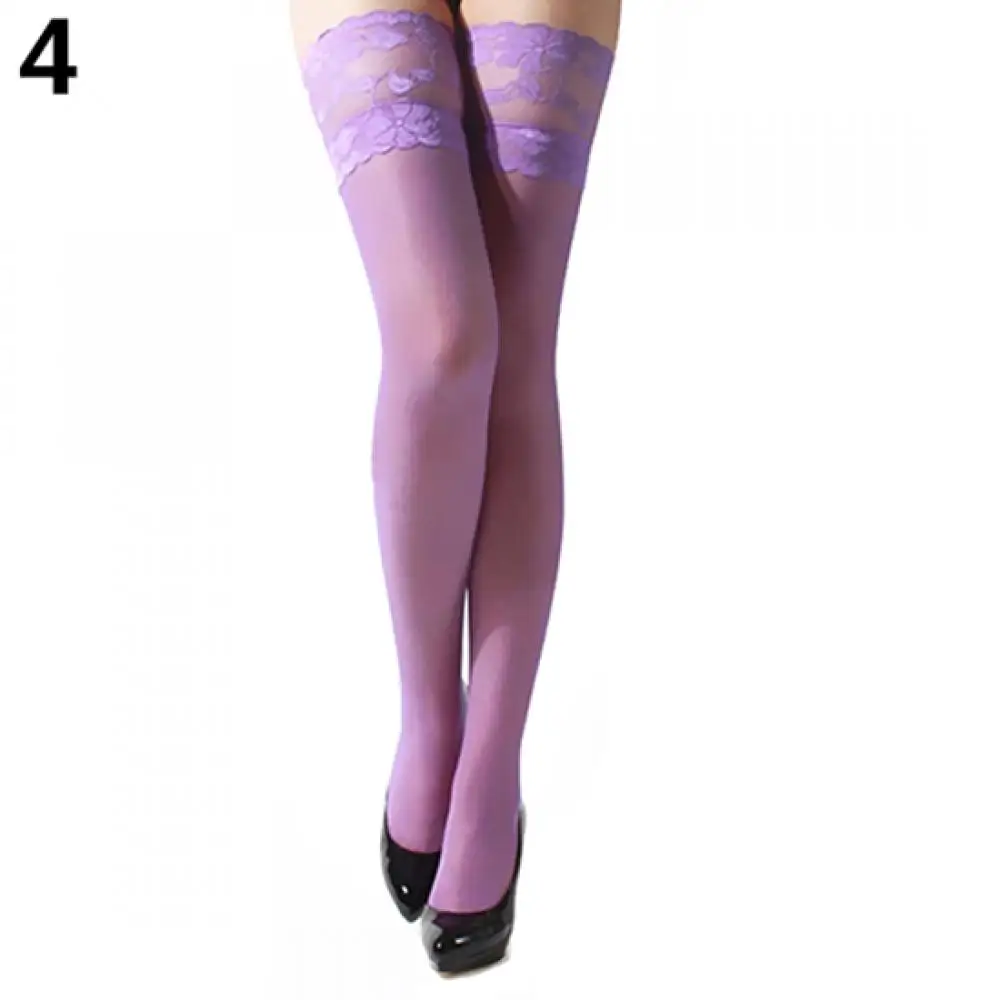 Women\\\'s Sexy Sexy Tempting Floral Lace Top Sheer Nightclub Thigh High Over The Knee Stockings Pantyhose Stretchable Socks