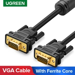 Ugreen kabel VGA VGA kabel męski do męskiego 1080P 5m 10m Cabo 15 Pin przewód do TV komputer projektora monitora kabel VGA 28 AWG