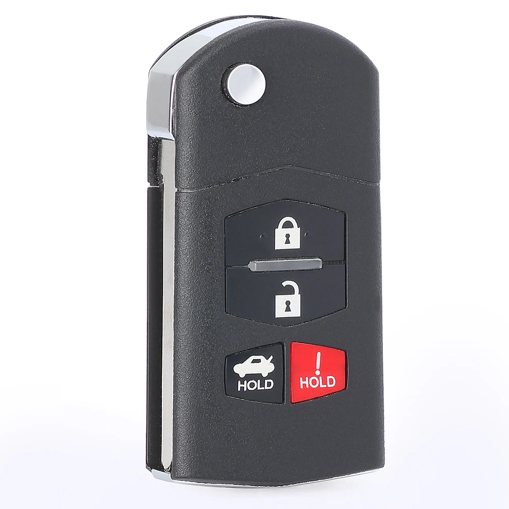 KEYECU Replacement Flip Remote Key Fob 4 Buttons 315MHz 4D63 for Mazda 6 2009-2010 FCC ID: 5WK43451 5WK49783