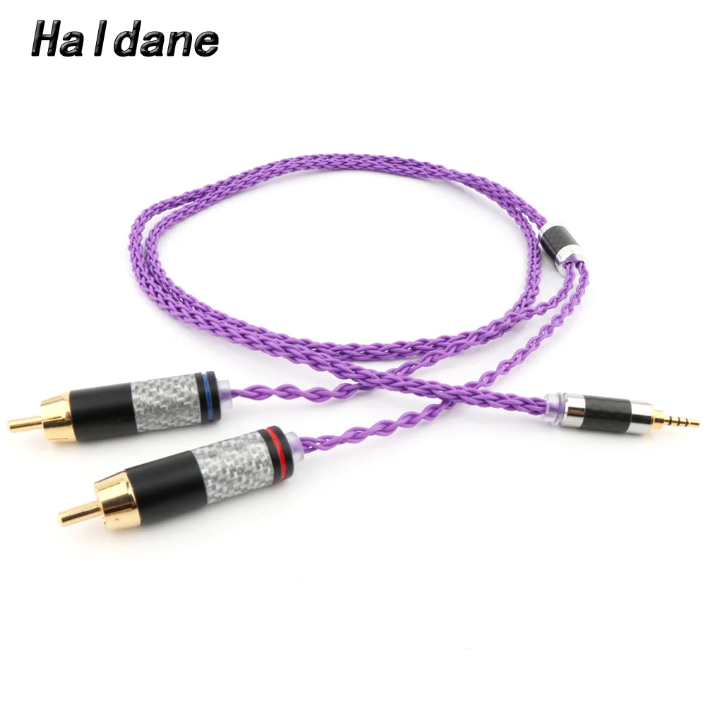 

Haldane HIFI 2.5/3.5/4.4mm Balanced Male to 2 RCA Male Audio Adapter Cable 7N OCC Silver Plated 6.35mm TRS to RCA Audio Cable