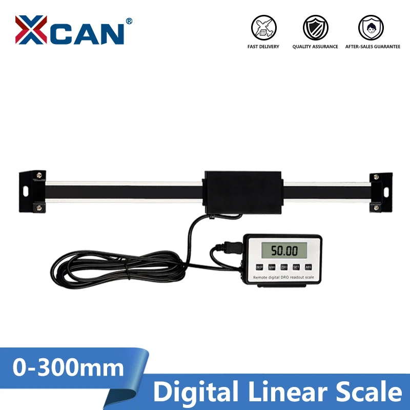 XCAN Digital Linear Scale 0-150mm/0-200mm/0-300mm 0.01mm Magnetic Remote Digital Readout External Display Measuring Tools