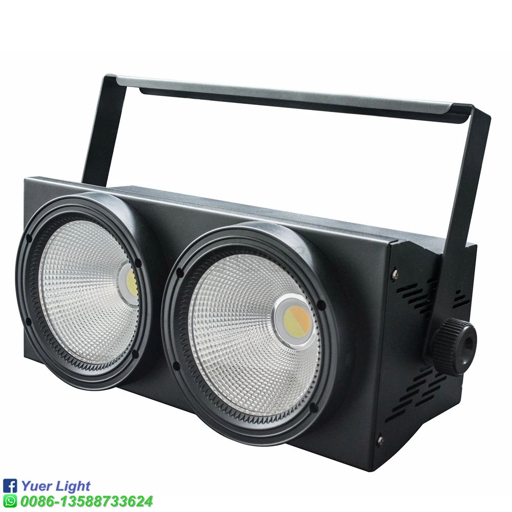 2Pcs/Lot 2Eyes 2x100W COB Warm White+Cool White 2IN1 LED LED Spotlight DMX LED COB 200W LED Strobe DJ Light Wash Stage Effects