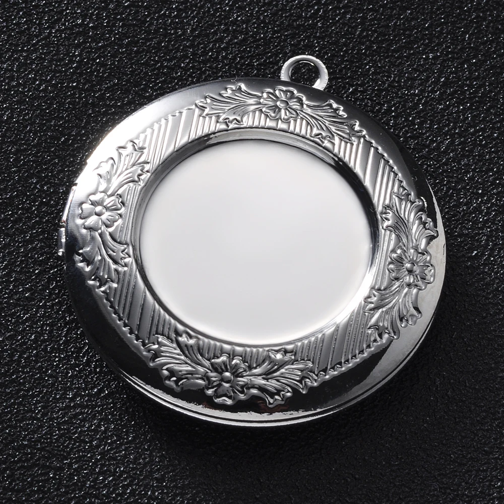 30Pcs/Lot Picture Frame Locket Steel Plated Brass Steampunk Wishing Box Charm DIY Pendants Oblate Hollow Locket Openable