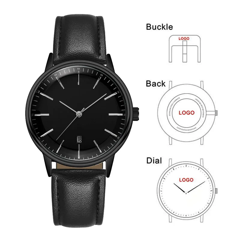 CL046 Custom Logo Watch Men Private Label Watches Your Company Name Branded OEM Wrist Watches