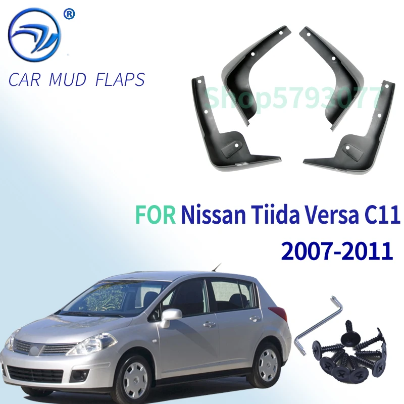 For Nissan Tiida Versa C11 2007-2011 Hatch 2012 Hatchback Latio Splash Guards Mud Flap Mudguards Fender 2008 2009 Car Mud Flaps