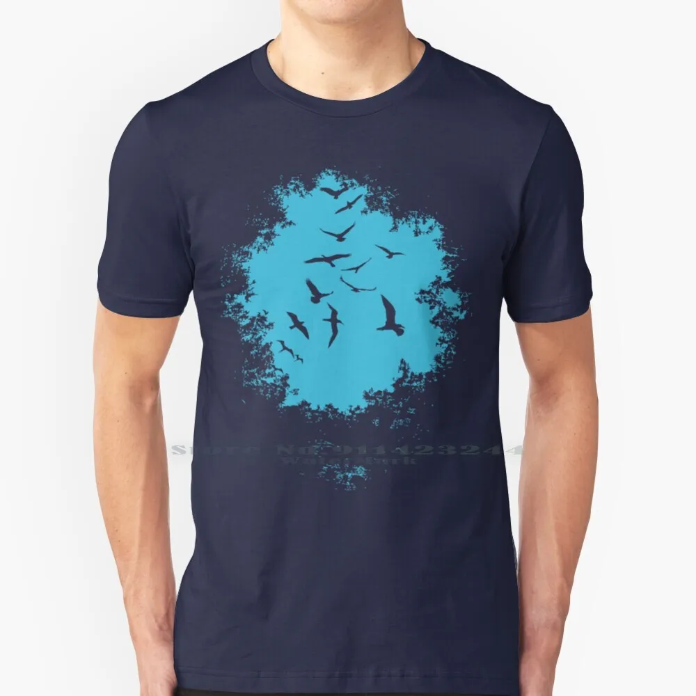 Glade 100% Cotton T Shirt Vector Forest Glade Girls Sun Light Flying Birds Tree Sky There Is No Planet B Climate Action Climate