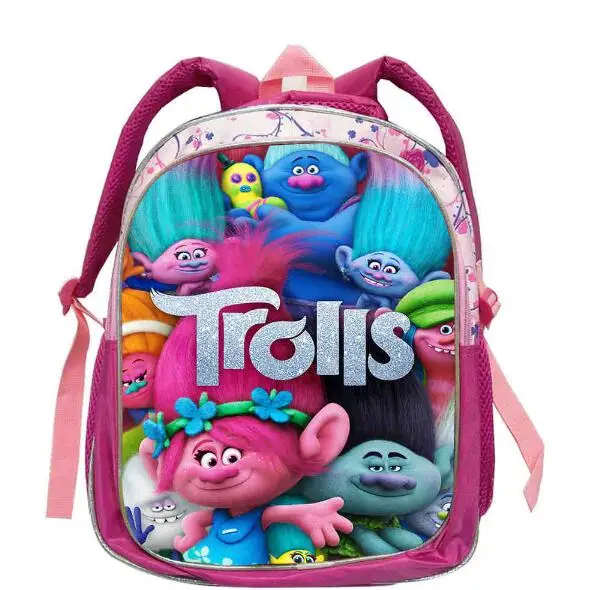 Os recém-chegados 16 polegadas mochila infantil trolls saco dos desenhos animados mochila crianças meninos idade 7-13 crianças sacos de escola para