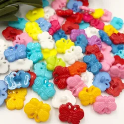 50 pcs Child Butterfly Decoration Buckle Butterfly Plastic Buttons/sewing lots Mix PT22