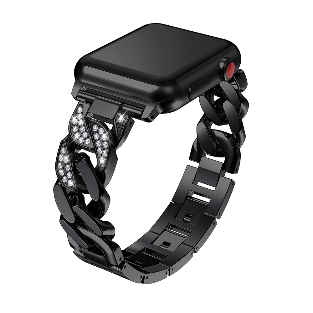 

Metal Bracelet Stainless Steel Band for Apple Watch Series 1 2 3 42mm 38mm Luxury Diamond Strap for iwatch SE 6 5 4 44mm 40mm