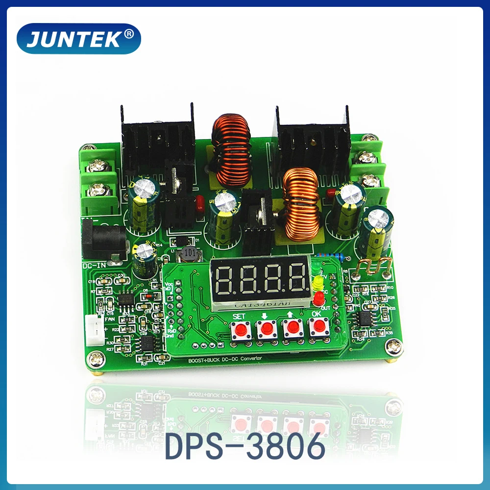 JUNTEK DPS-3806 voltage regulator constant current digital control  dc buck-boost power supply module LED driver 0-38V 0-6A