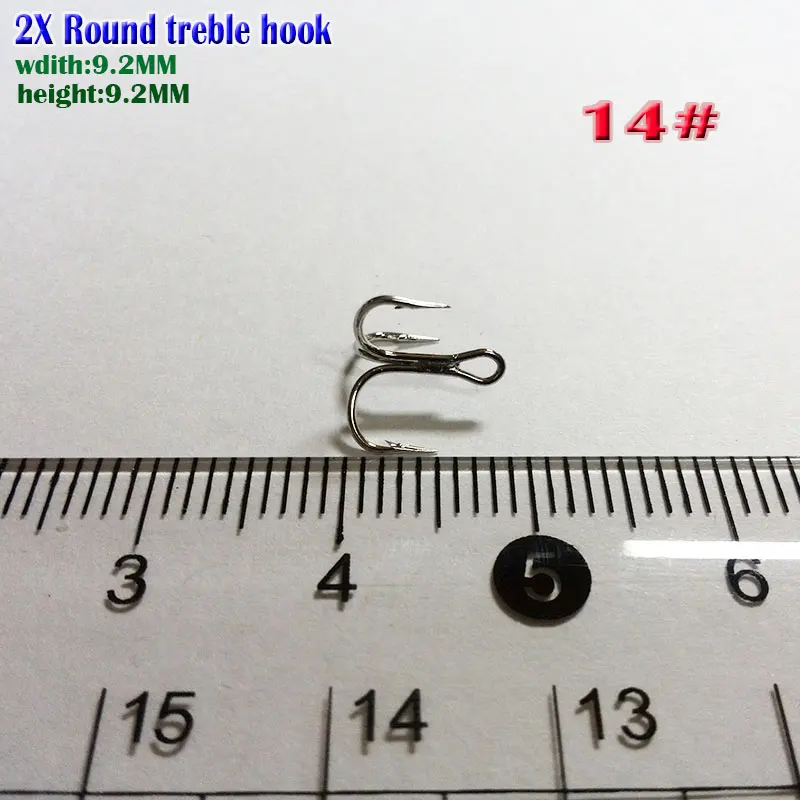 very sharp!new round 2x strong treble hooks size 14# high carbon steel ,number:50pcs/lot