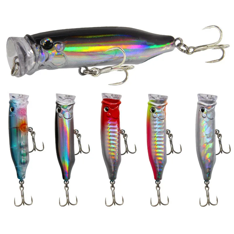 Popper Bait 7cm 9.4g Fishing Top Water BASS Lure 5 Colors