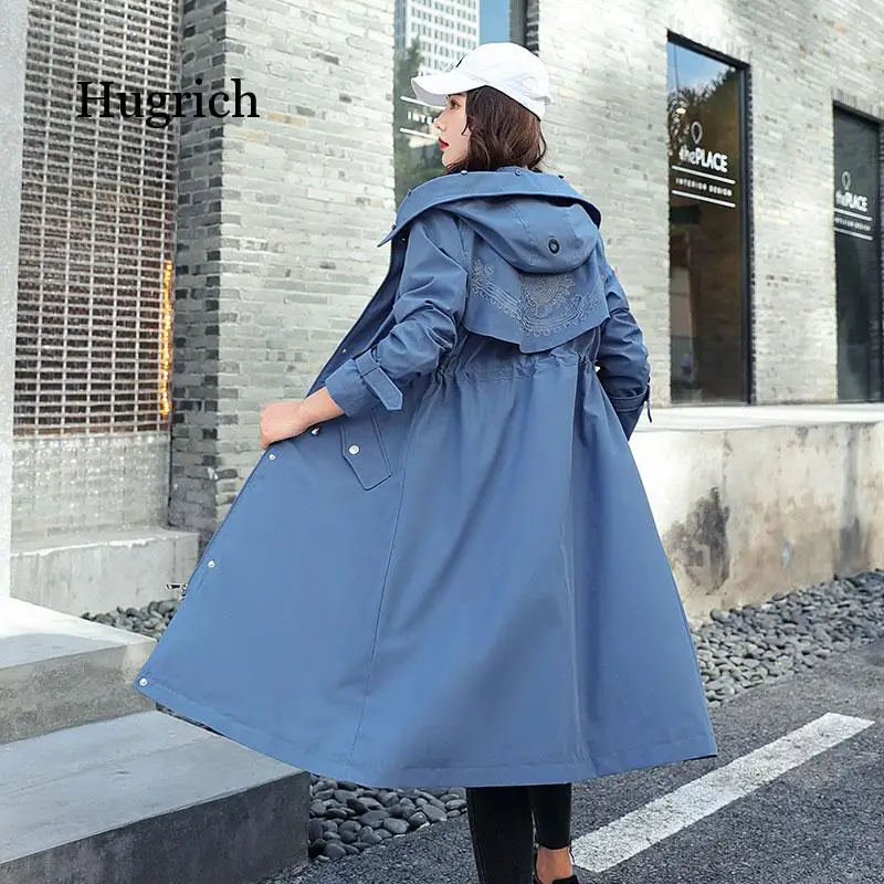 Fashion Solid Cotton Liner Parker New Long Hooded Winter Jacket Women Adjustable Waist Warm Fur Collar Coat