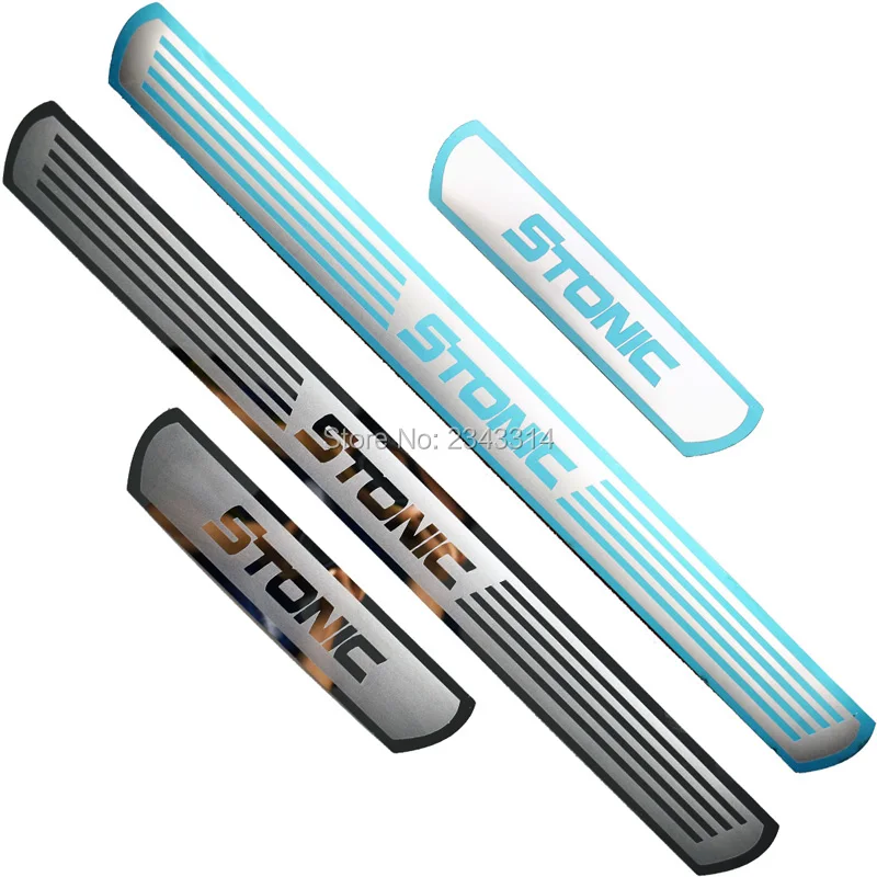 For Kia Stonic Accessory 2017-2022 2023 2024 Stainless Car Door Sill Scuff Plate Protectors Trim Guard Kick Pedal Cover Styling