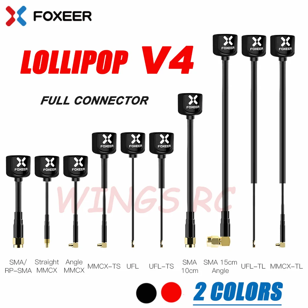 Foxeer Lollipop V4 Lollipop Antenna Omni 5.7G 2.6DBI Antenna RHCP SMA MMCX Right Straight RHCP UFL Super Mini for RC FPV Drone