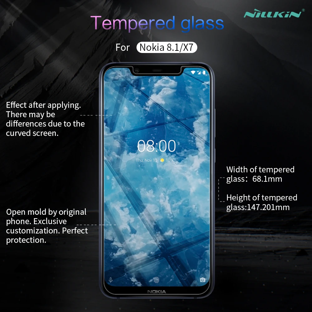 Tempered Glass for Nokia 8.1 X7 6.18\'\' Nillkin Amazing H 0.33MM Screen Protector sFor Nokia X7 Glass