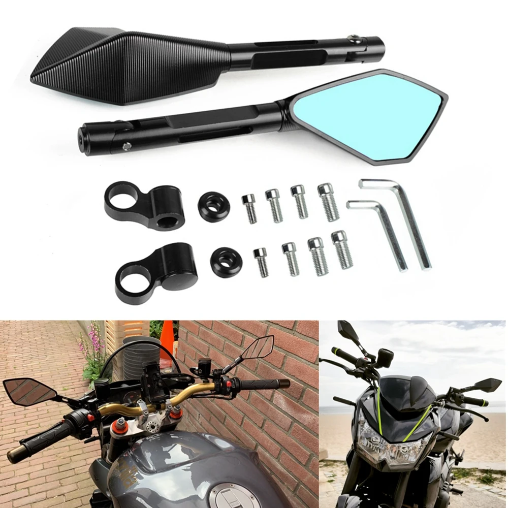 CNC Universal Motorcycle mirror Side Mirrors ALL Aluminum Case For Suzuki For Kawasaki For Honda For BMW For Yamaha R1 R3 R125