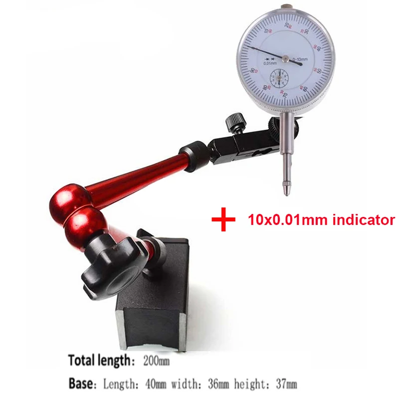 Heißer 0-10mm Messuhr Universal Magnetische Stand Basis Halter 0,8mm Zifferblatt Test Komparator Für Geräte kalibrierung