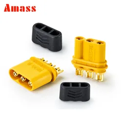 1Pairs Amass MR30 Plug Male and Female 2mm golden Plated Bullet Connectors with Lock Protective Sleeve for Controller/Motor