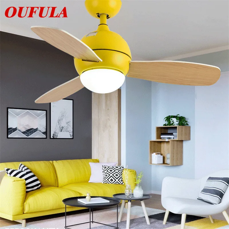 

FAIRY Modern Ceiling Fan Lights With Remote Control Wooden Fan Blade Decorative For Home Living Room Bedroom Restaurant