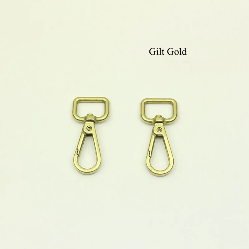 

20Pcs 16/19mm Gilt Gold Trigger Snap Hook Metal Swivel Clasp Lobster Claws Dog Belt Hook Bag Hardware Hook Carabiners Accesories