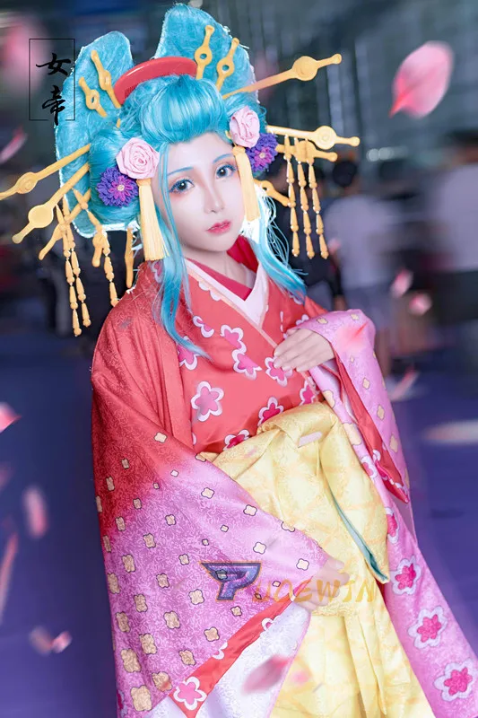 Anime Wano Country Kozuki Hiyori  Kimono Cosplay Costume