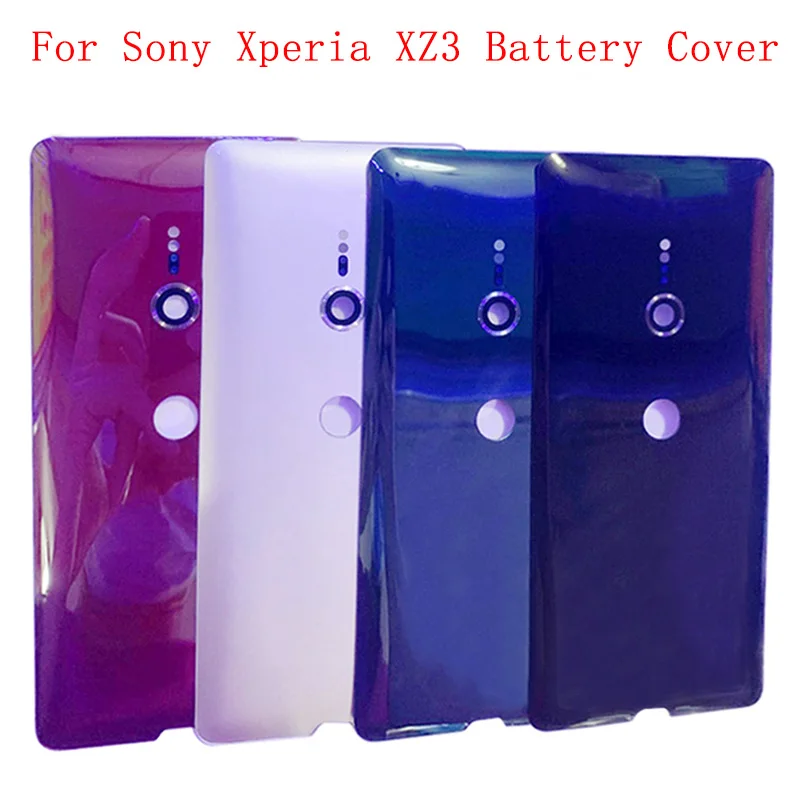 Battery Cover Back Glass Panel Rear Door Housing Case For Sony Xperia XZ3 Back Battery Cover with Rear Camera Frame Lens